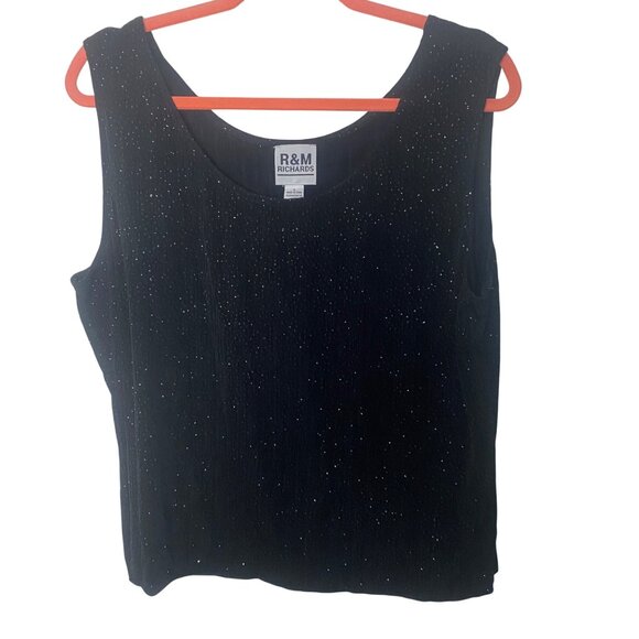 R&M Richards Two-Piece Blazer Top Set Womens Size 18 Black Sparkle‎ Formal Party - Picture 2 of 13